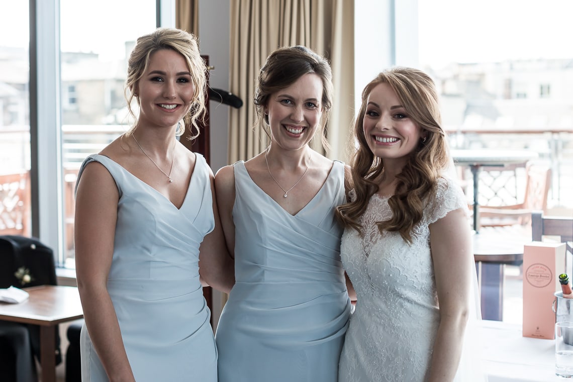 bride and bridesmaids in the Forthview Suite
