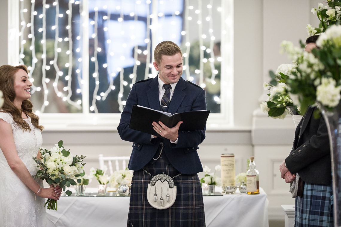 reading during a Humanist ceremony in the King's Hall