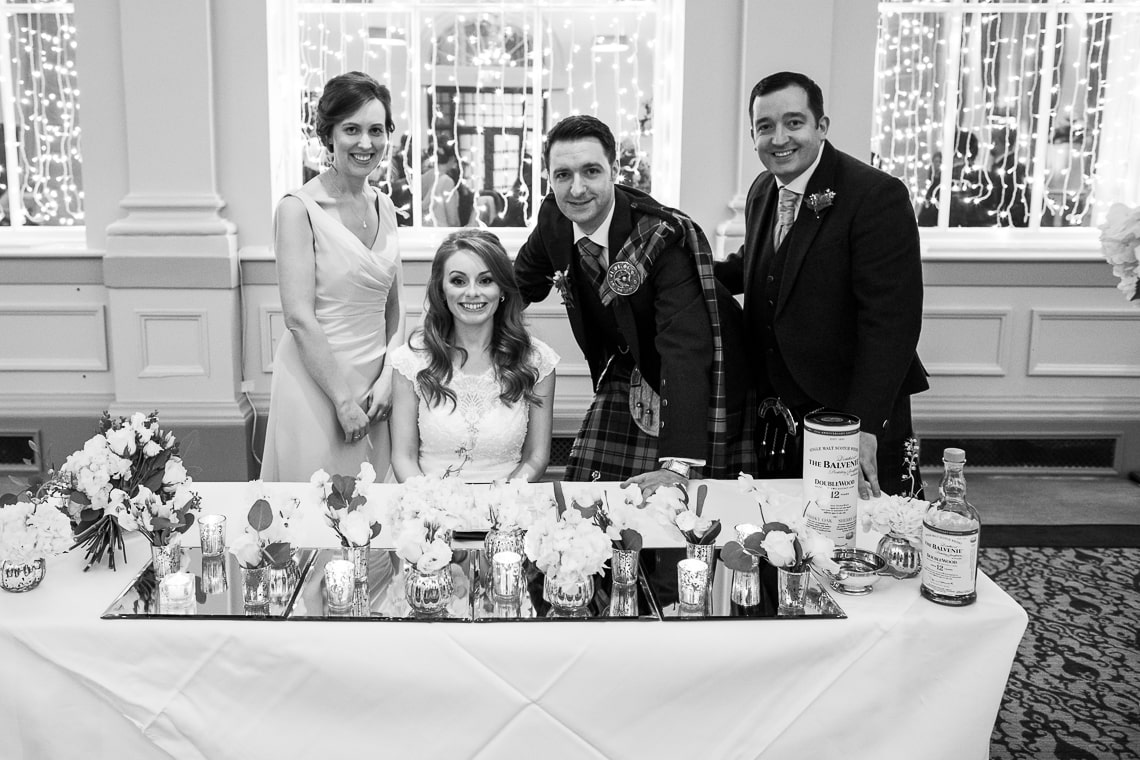 bride, groom and witnesses after signing the marriage schedule