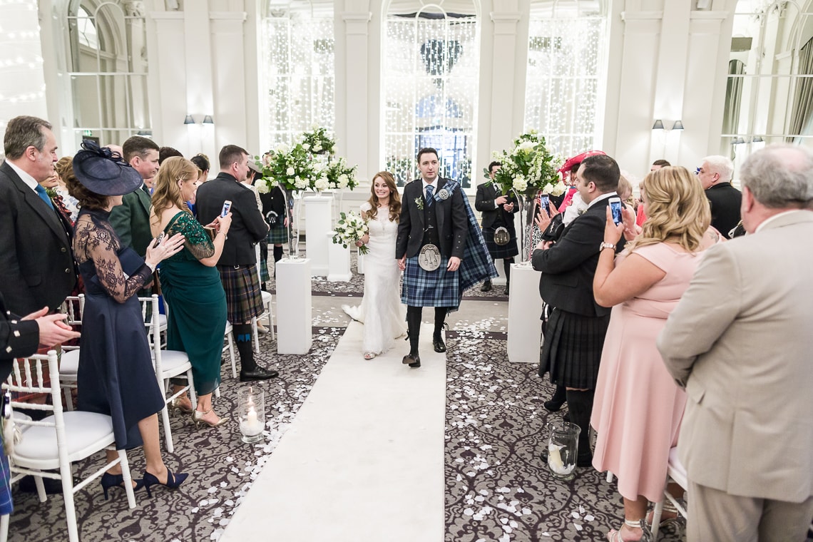 King's Hall recessional newlyweds walking up the aisle