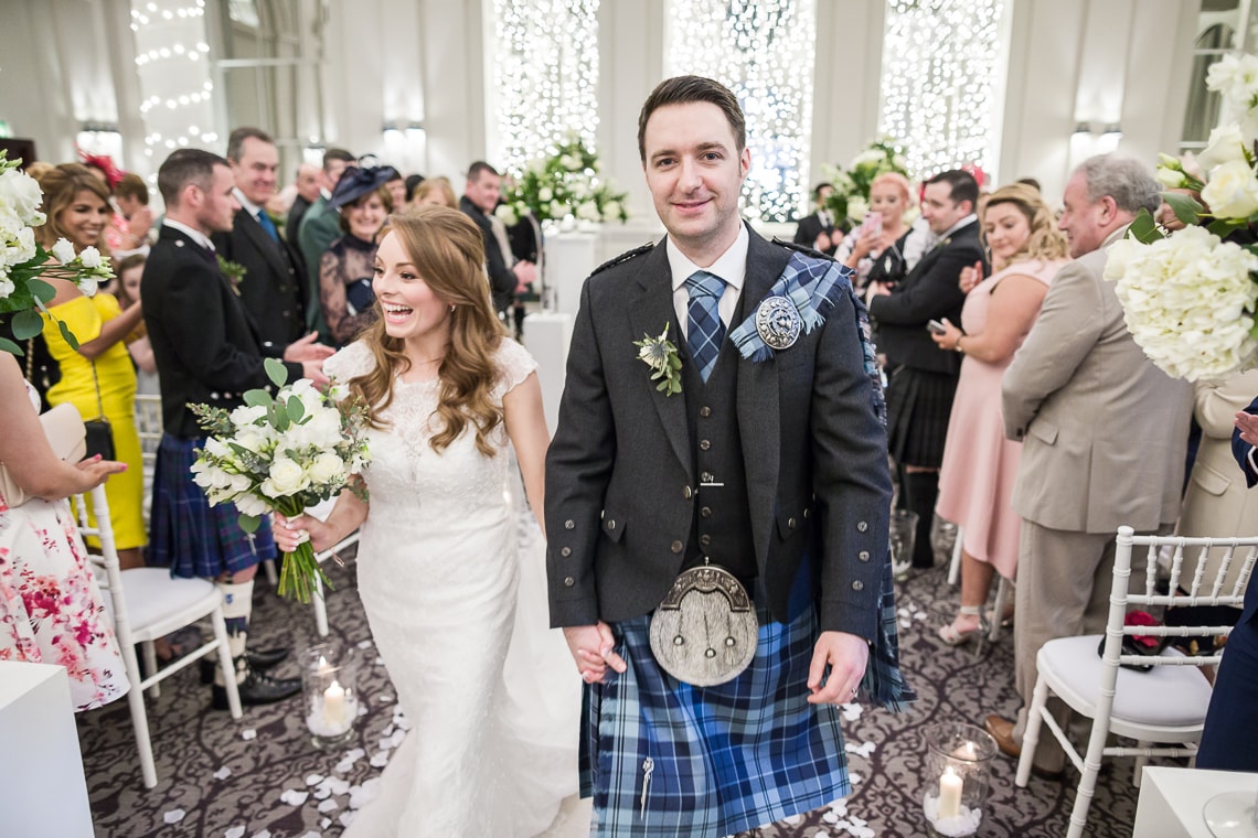 King's Hall recessional newlyweds walking up the aisle