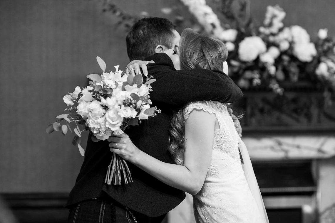 guest congratulating bride in the Library