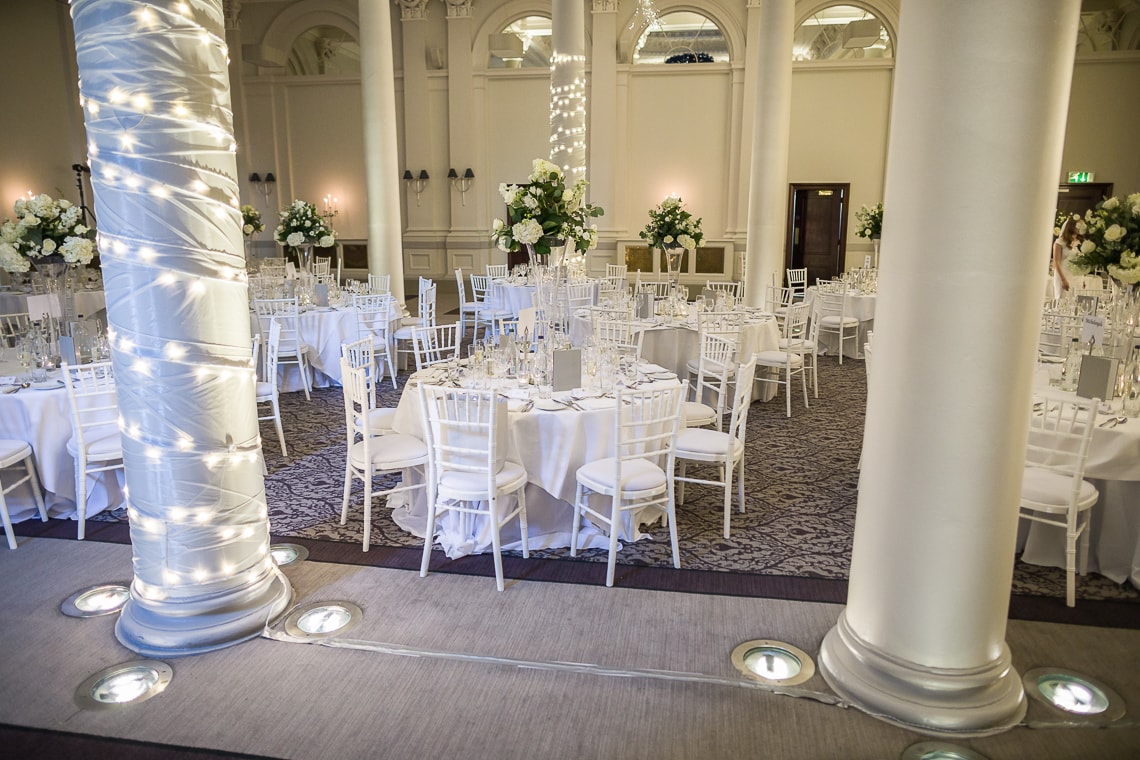 King's Hall wedding breakfast table setup