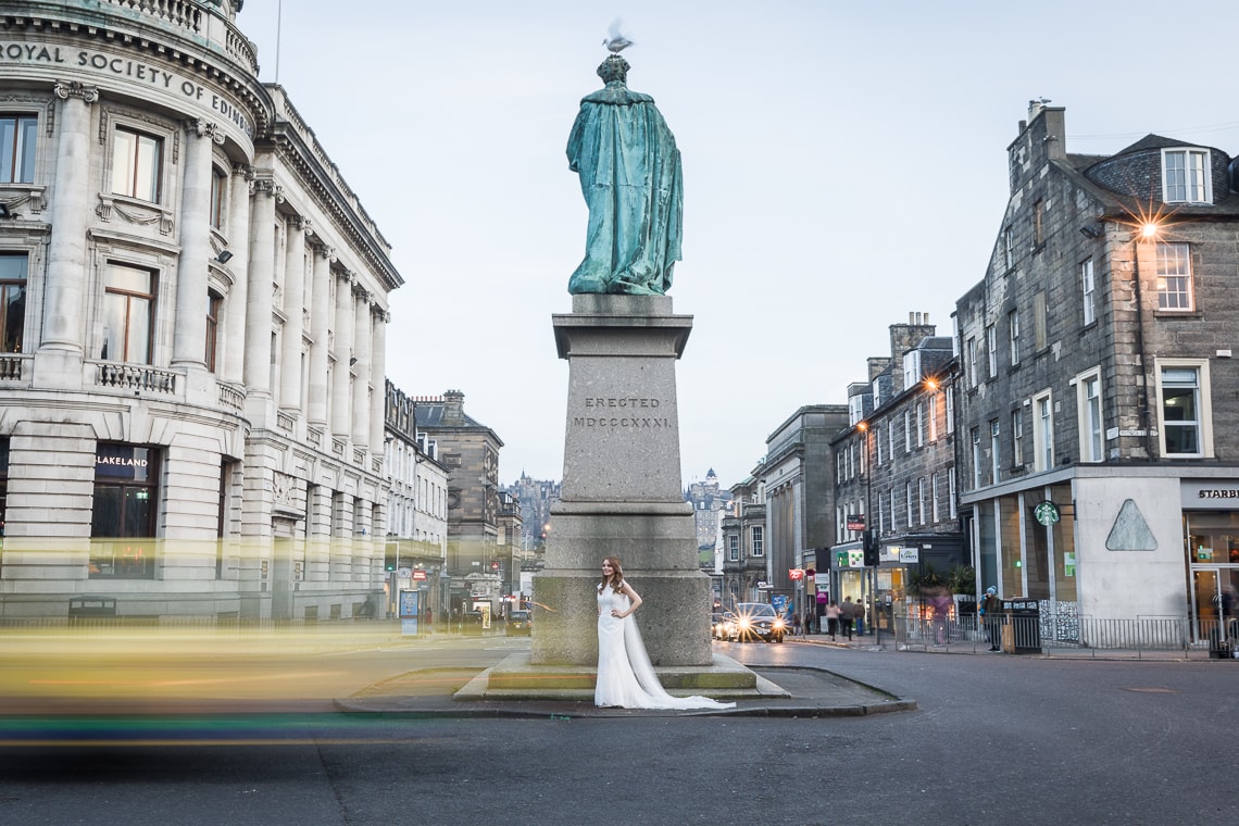 newlyweds on the roundabout on George Street slow shutter speed