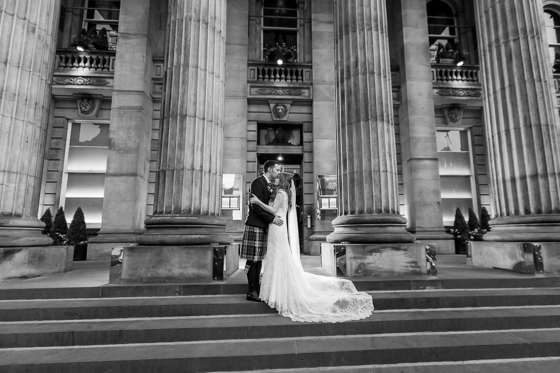 newlyweds outside The Dome on George Street