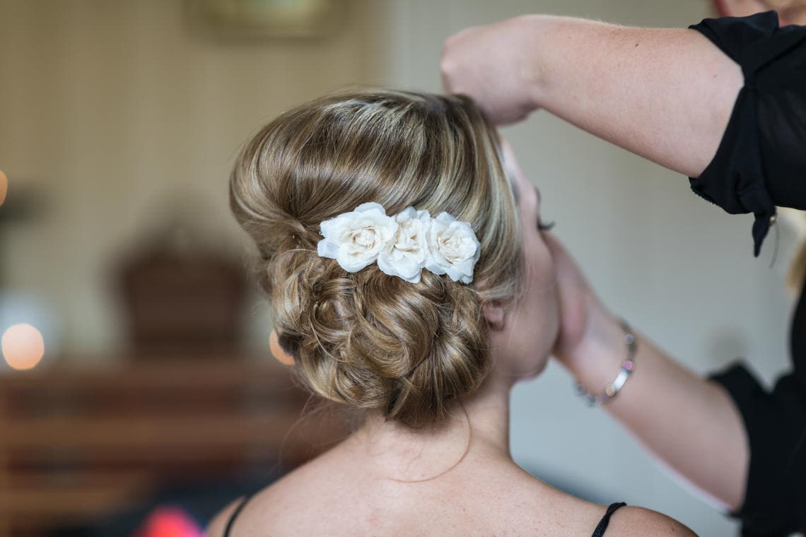 bridesmaid hair flowers