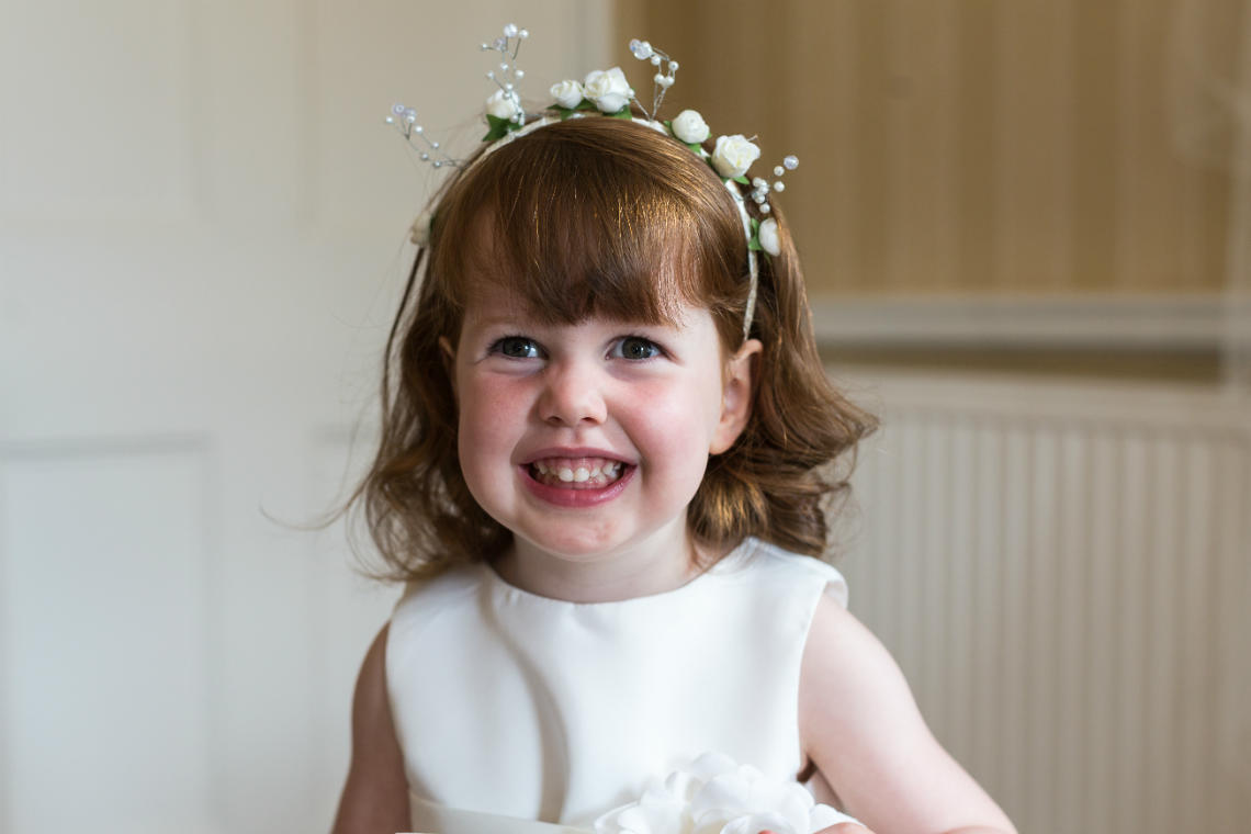 flower girl in white dress