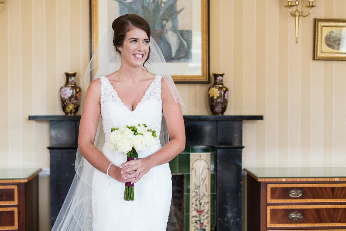 Bride Diane first look at father