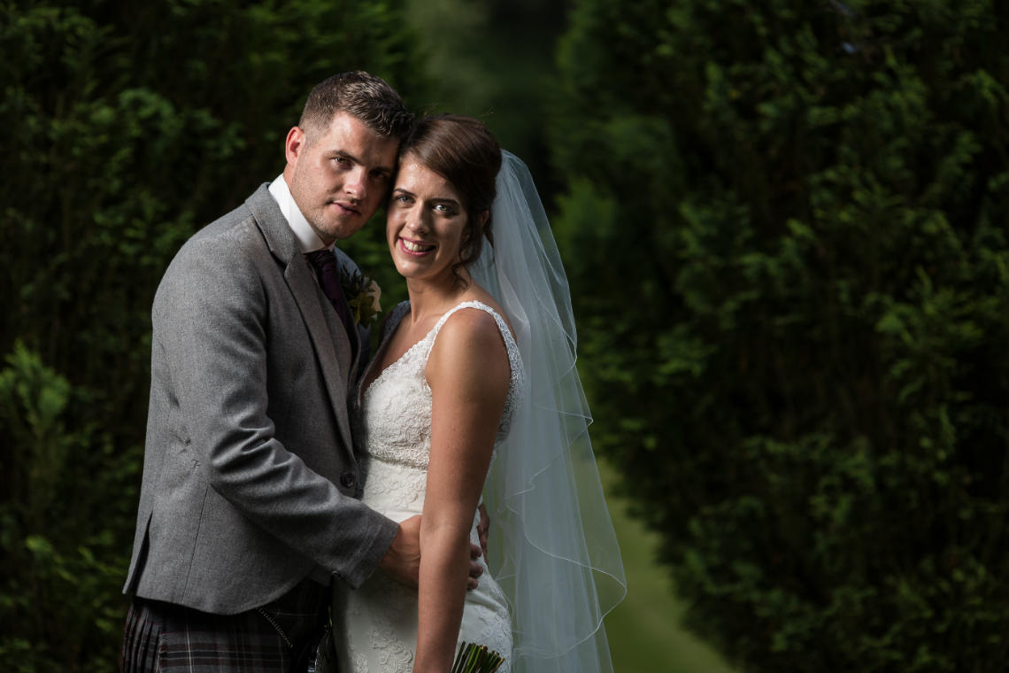 newlyweds embracing
