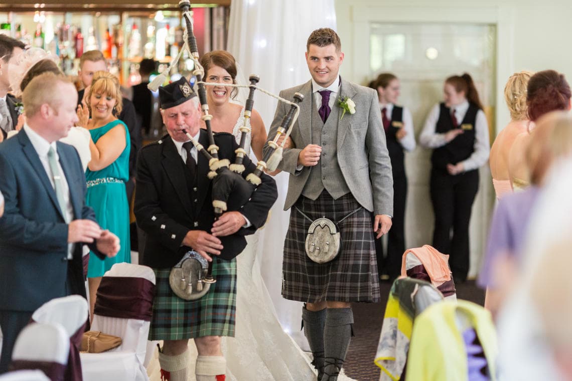 newlyweds piped into The Ballroom