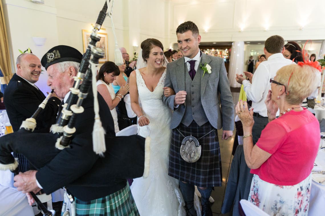 newlyweds piped into The Ballroom