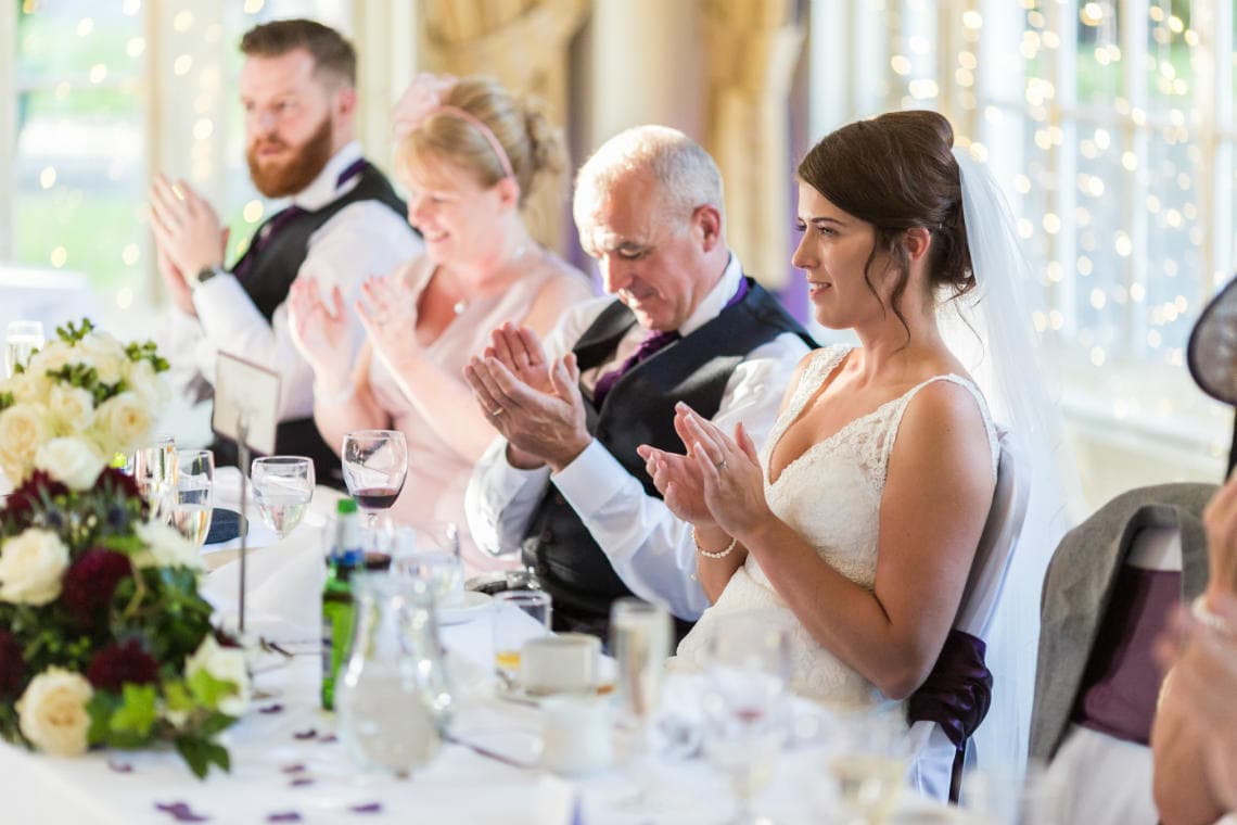 applause during the groom's speech