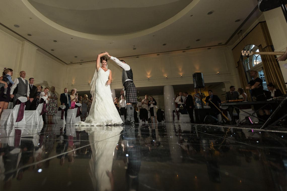 newlyweds' first dance in the Ballroom
