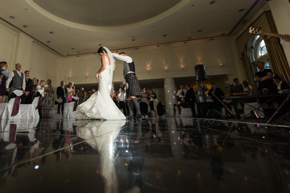 newlyweds' first dance in the Ballroom