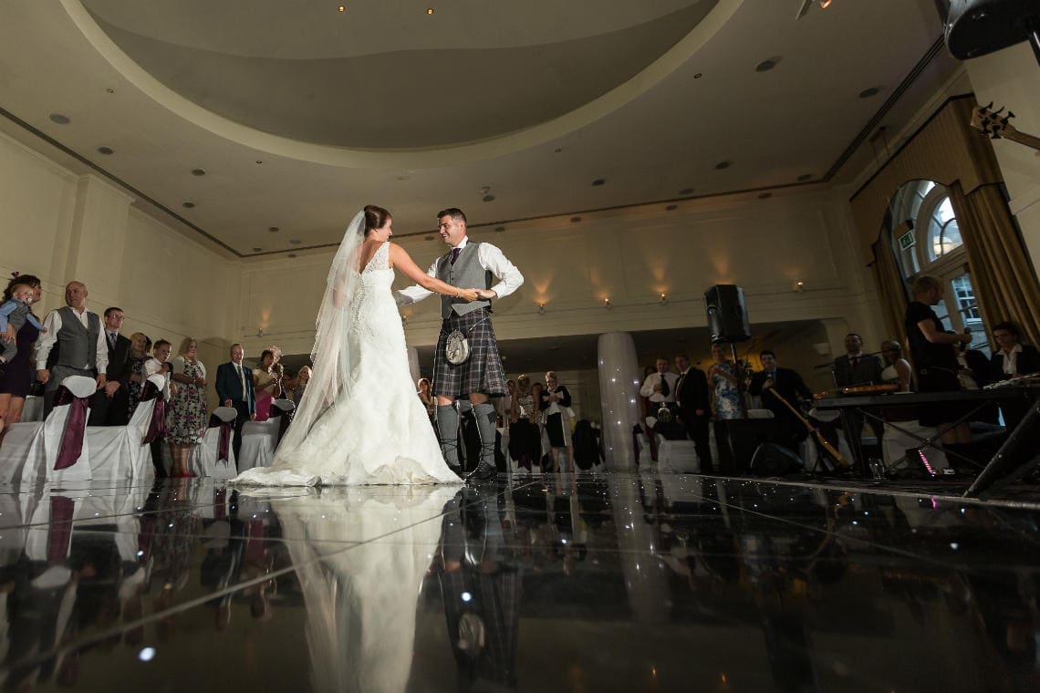 newlyweds' first dance in the Ballroom