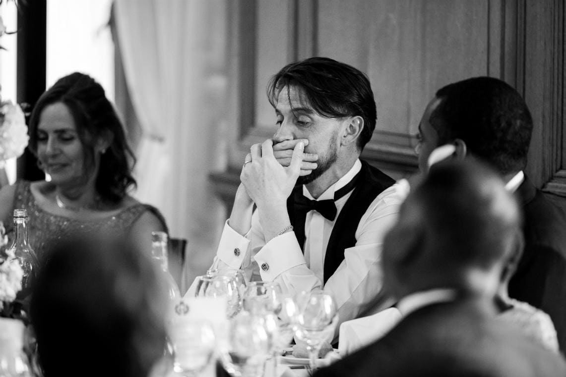 Groom during speeches in The Boardroom